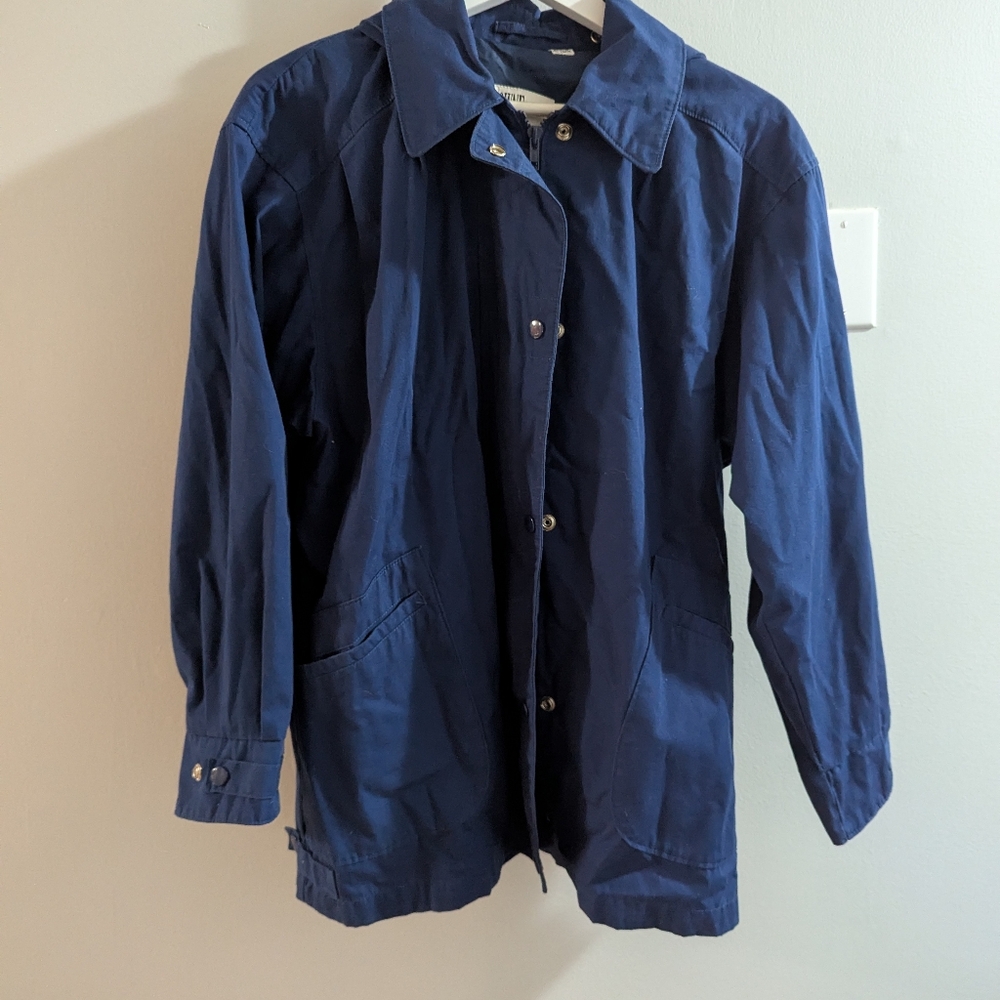 London Fog Blue Rain Jacket Size Large